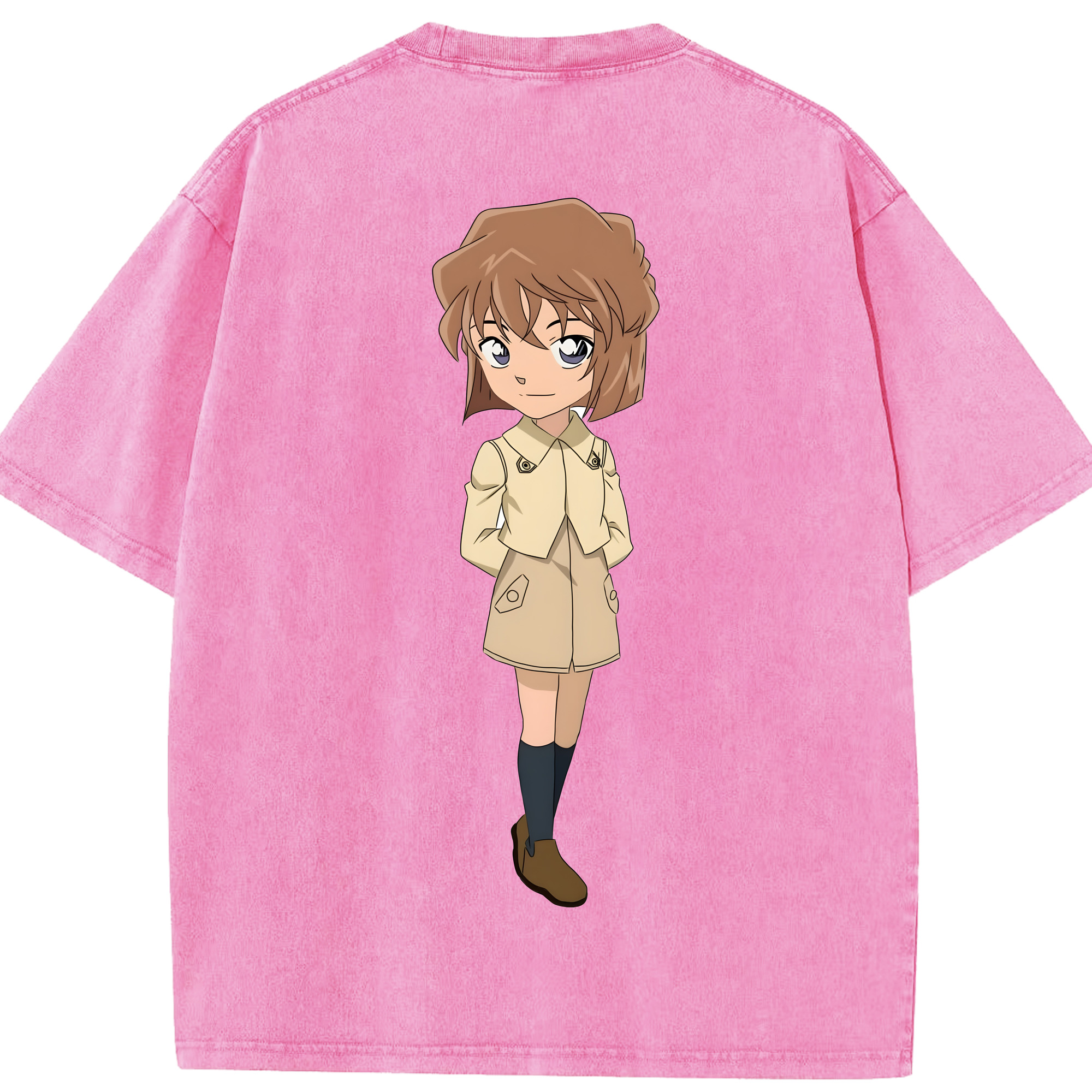 （画像用） 名探偵コナン 灰原 哀 はいばら あい Detective Conan Anita Hailey、Vi Graythorn Haibara Ai 綿100% ヴィンテージ風 半袖Tシャツ（背面プリント）